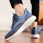 Women orthopedic sneakers cushioned breathable in Blue White and Black
