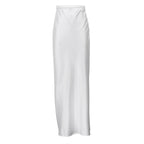 Women Maxi Skirt High Waist Satin Side Slit | Ondina