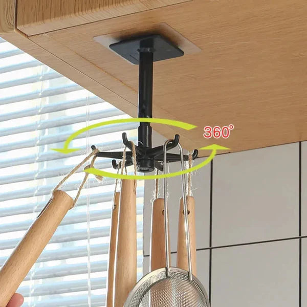 360° rotating self-adhesive hook with wall and ceiling mount, ABS plastic