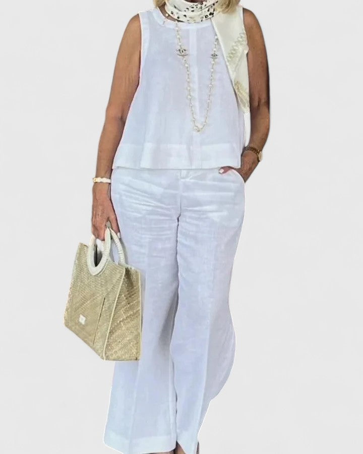 Women 2 Piece Lounge Set sleeveless relaxed fit matching top and bottoms