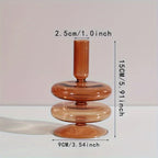 Glass candlestick set minimalist lacquered table decor for romantic dinner