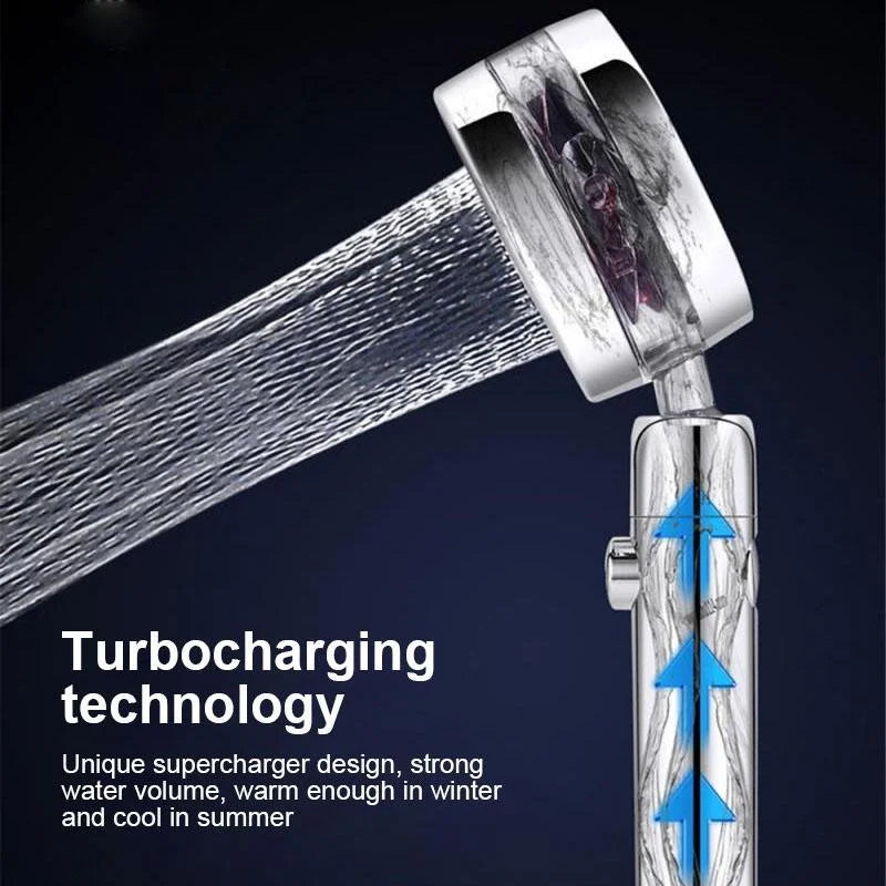 360° rotatable shower head high pressure water saving with on/off switch