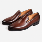 Men's Leather Loafers | Black & Brown | Pointed Toe