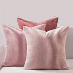 Bohemian rib stripe cushion cover soft woven polyester with zip closure