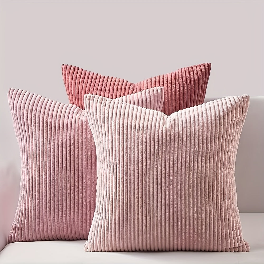 Bohemian rib stripe cushion cover soft woven polyester with zip closure
