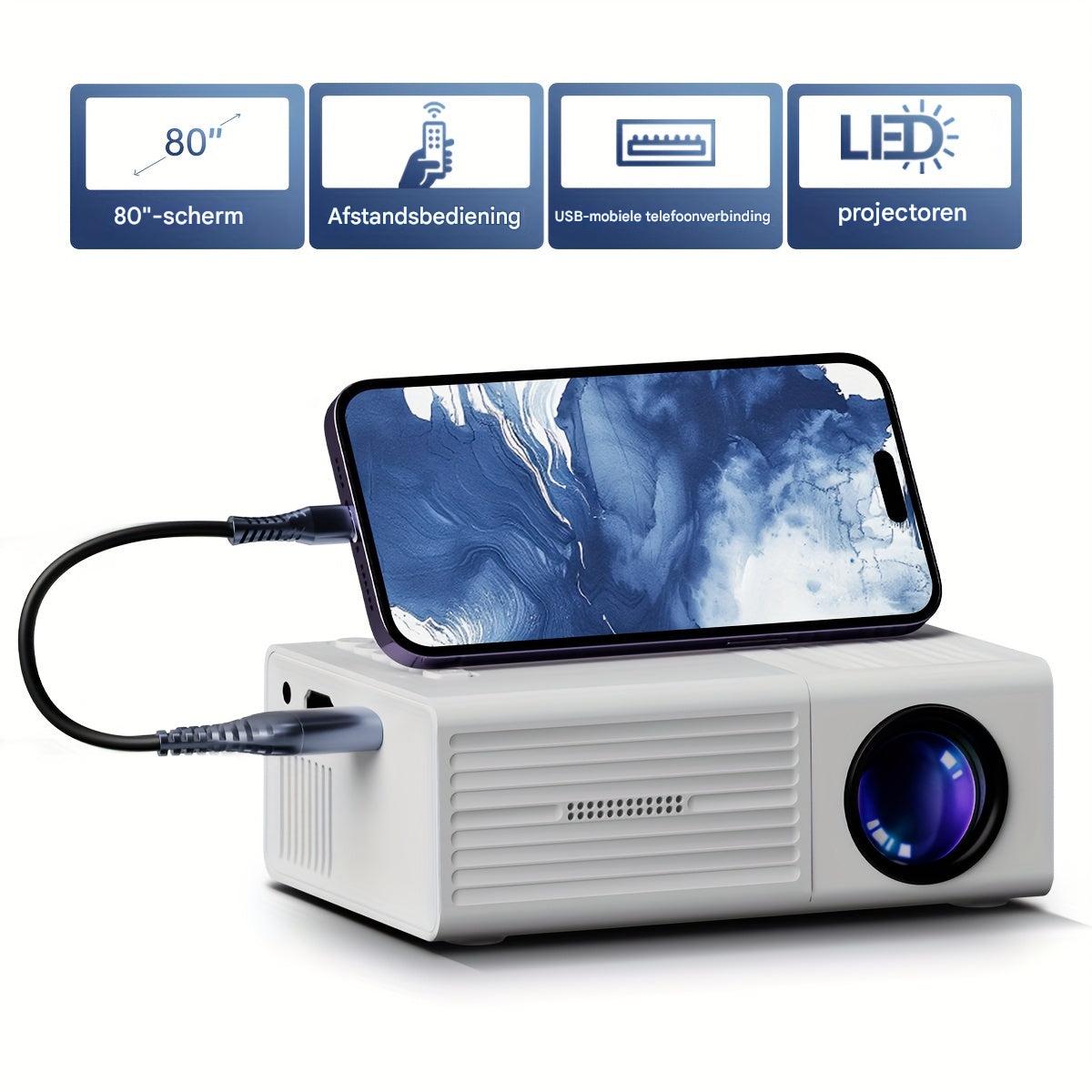 Mini projector 3000 lumen HD LED compact portable home cinema