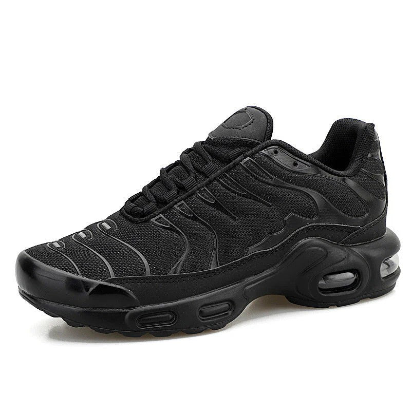 Air cushion running shoes lightweight breathable mesh slip-on lace-up
