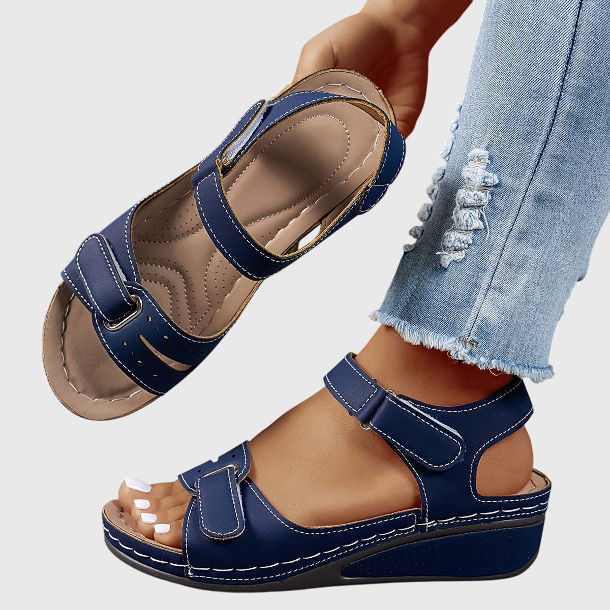 Women's orthopedic sandals with arch support and non-slip comfort sole