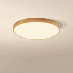 Flush mount ceiling light Nordic solid wood round LED 30CM ultra-thin