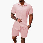 Men's polo shirt and shorts set casual matching co-ord summer outfit