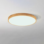 Flush mount ceiling light Nordic solid wood round LED 30CM ultra-thin