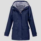 Women hooded water-resistant windproof jacket lightweight polyester