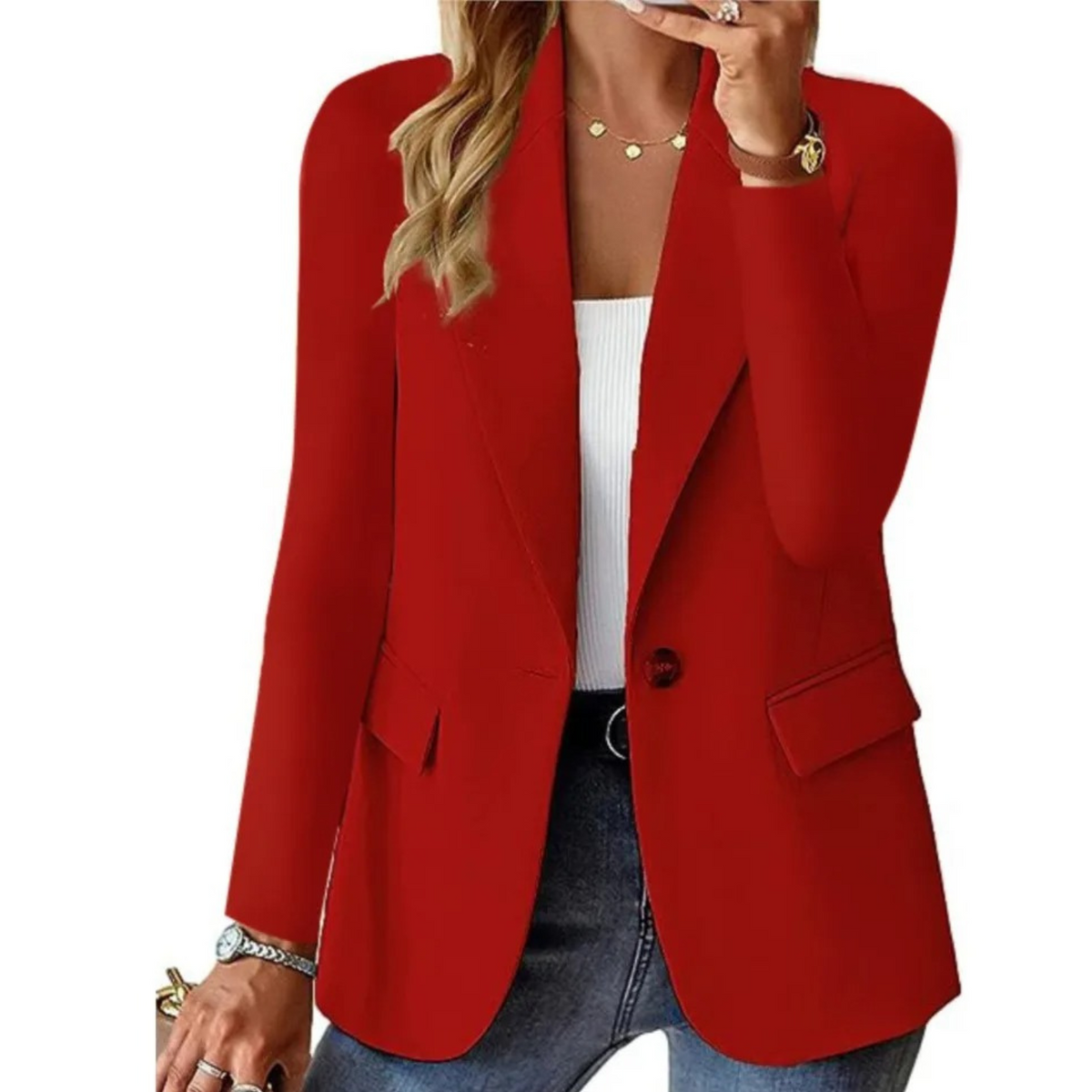 Women long sleeve casual blazer in multiple colours relaxed fit