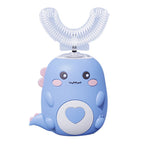 Kids electric toothbrush 360 U-shape sonic with smart timer and blue light, rechargeable