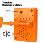 Solar powered 360 rotating bird repeller with reflective panels and ultrasonic sound