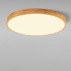Flush mount ceiling light Nordic solid wood round LED 30CM ultra-thin