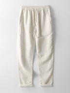 Men's summer outfit set lightweight linen shirt and trousers relaxed fit