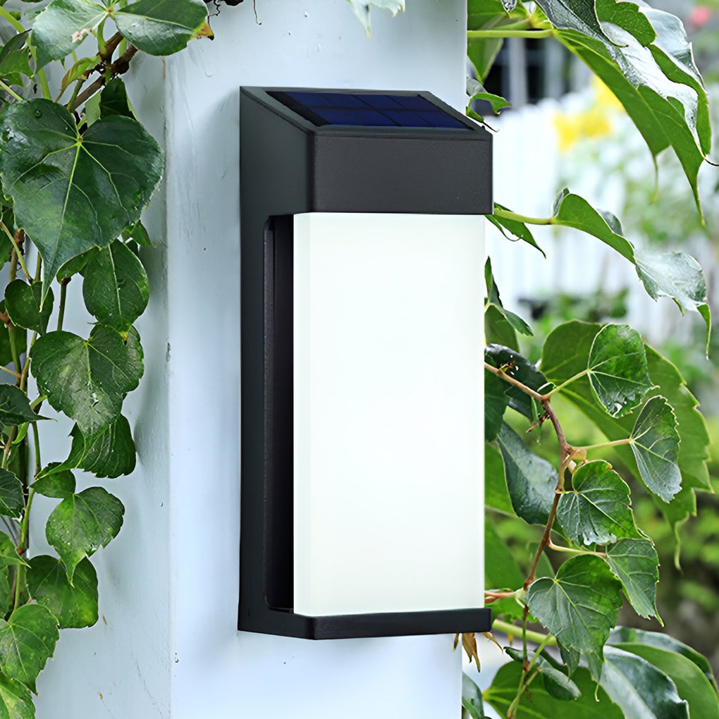 Solar wall lamp black IP44 waterproof warm white LED outdoor 2 pack