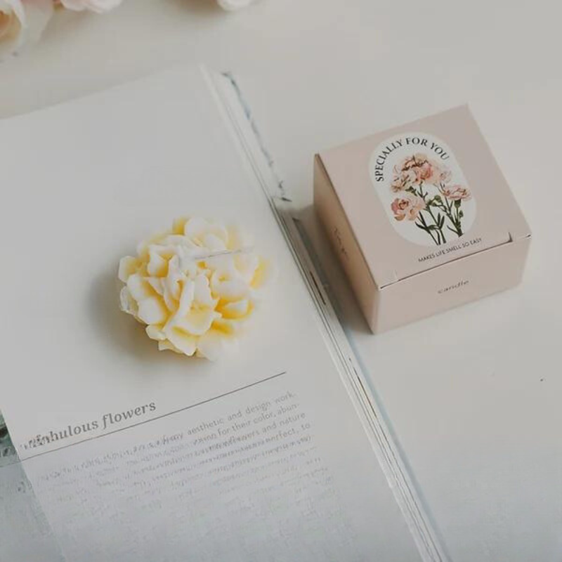 Carnation scented candle decorative paraffin gift for Mother's Day Valentine's Day Christmas