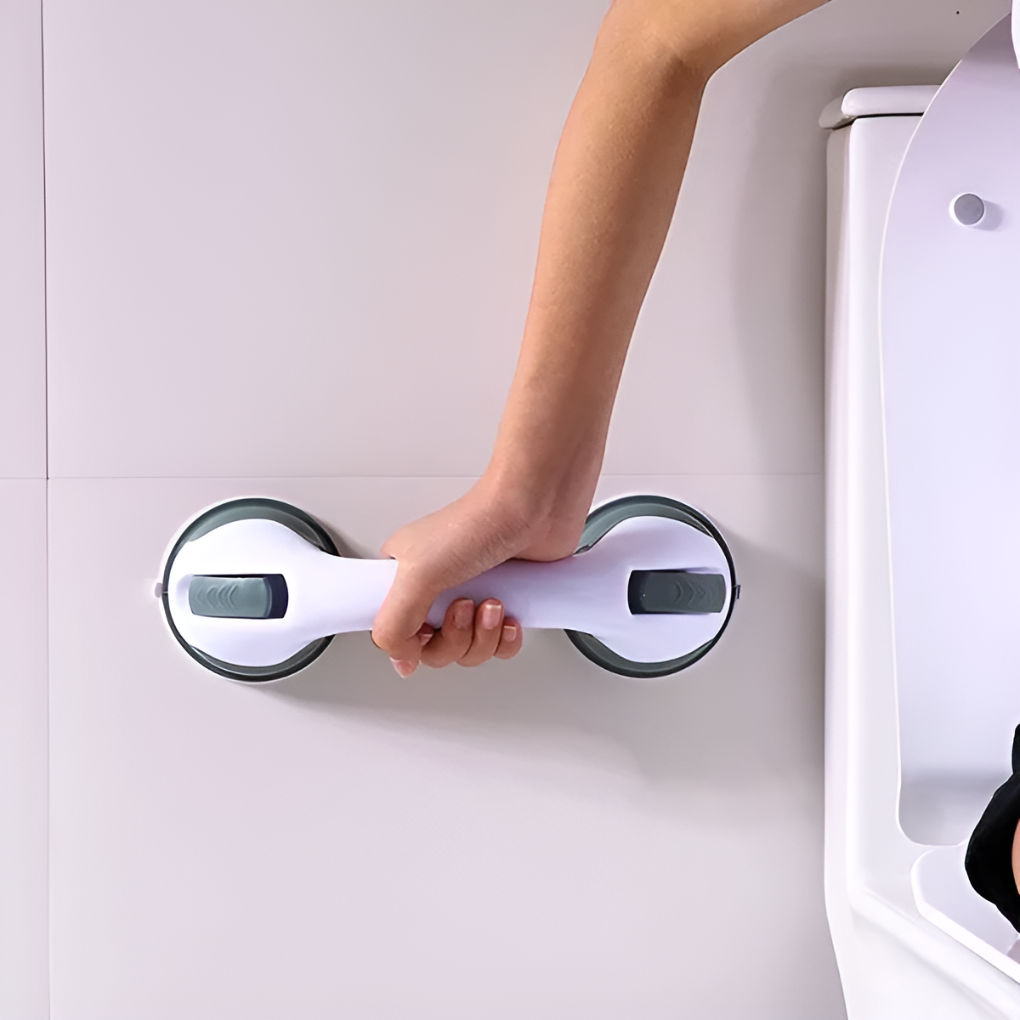 Bath suction grab bar tool free installation smooth tile surface