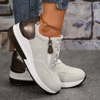 Orthopedic sneakers with height boosting cushioned sole and arch support