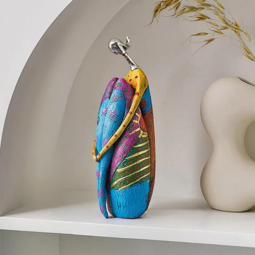 Resin abstract woman sculpture modern decorative figure multicolored