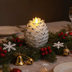 LED pinecone candles flameless warm white with remote and timer