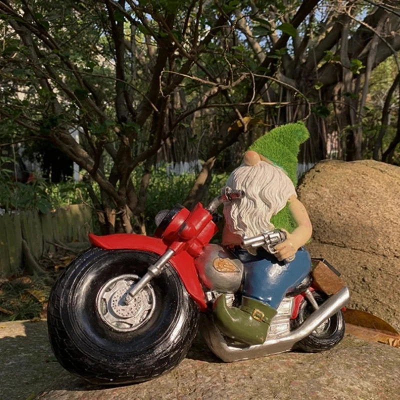 Solar garden gnomes outdoor decor warm white glow weather-resistant resin