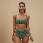 Women Bikini Sets High Waist Ruched Two Piece Swimsuit | Aria
