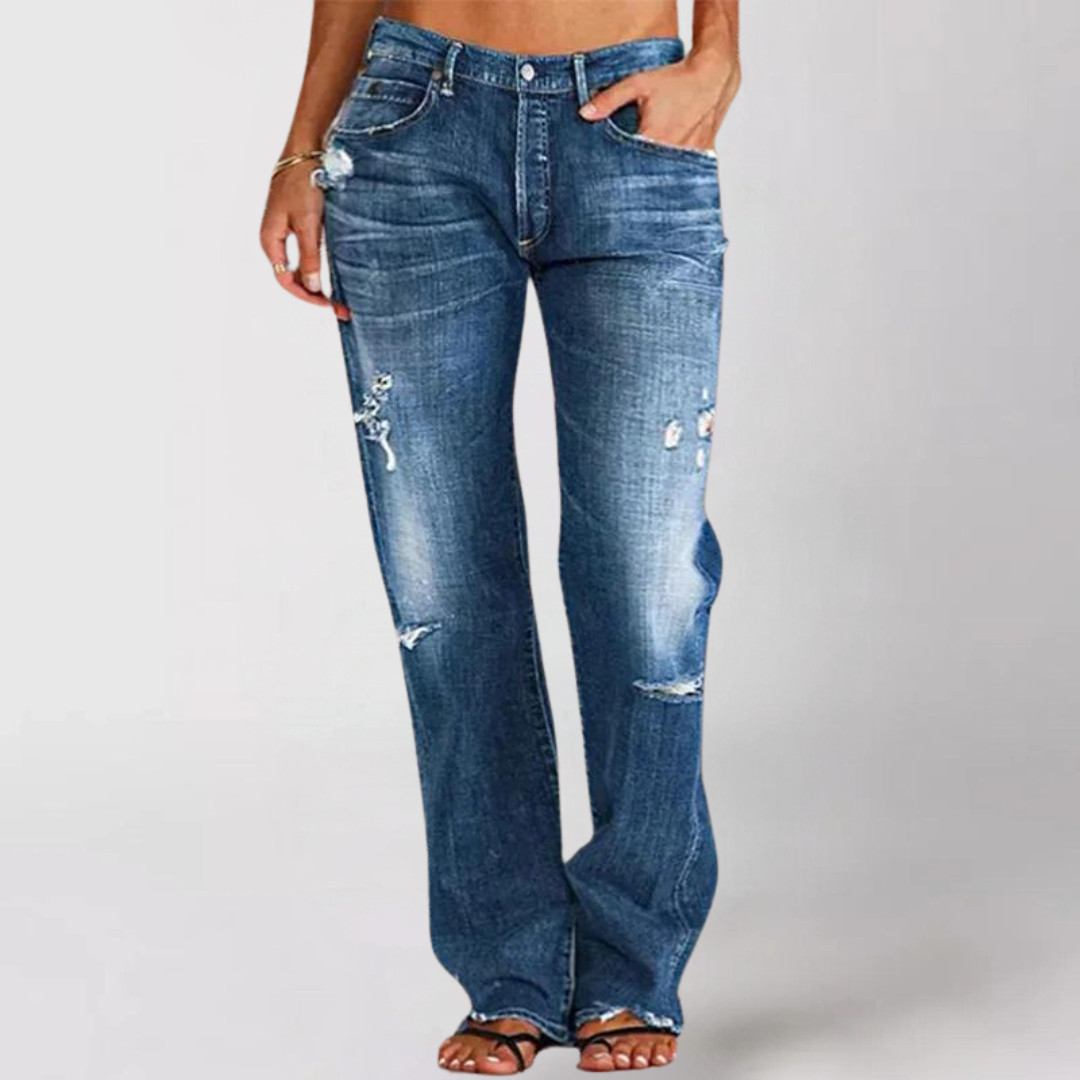 Women denim wide leg jeans relaxed fit in multiple colours