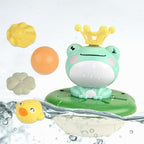 Bath toy fountain frog sprinkler for toddlers, battery-powered