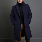 Men's wool coat classic fit available in black, brown, grey and blue