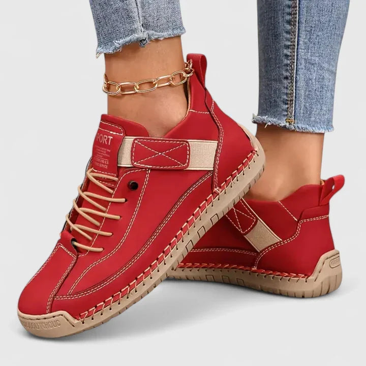 Women supportive comfort sneakers structured cushioned silhouette