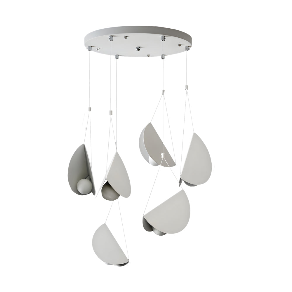 Minimalist white half-moon pendant lamp, 1/3/6-light crescent ceiling light