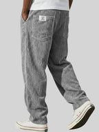 Men's corduroy drawstring trousers relaxed fit all-season smart casual