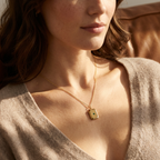 Photo locket necklace with birthstone detail gold and silver finish