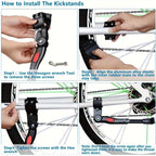 Adjustable bike kickstand aluminum side stand stable parking, height adjustable