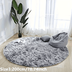 Round plush rug tie-dye soft non-slip, living room bedroom yoga mat