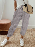 Women's linen pants casual relaxed fit, breathable summer trousers