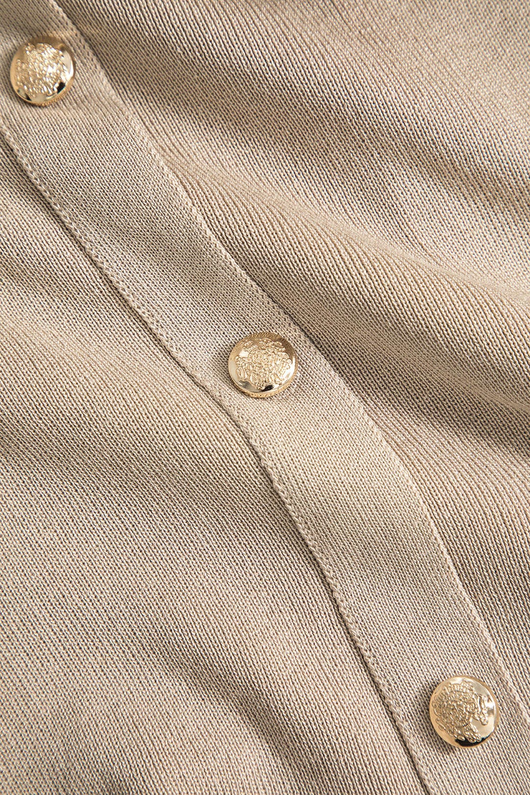 Women 2 piece knit blazer skirt set ribbed with gold button detail