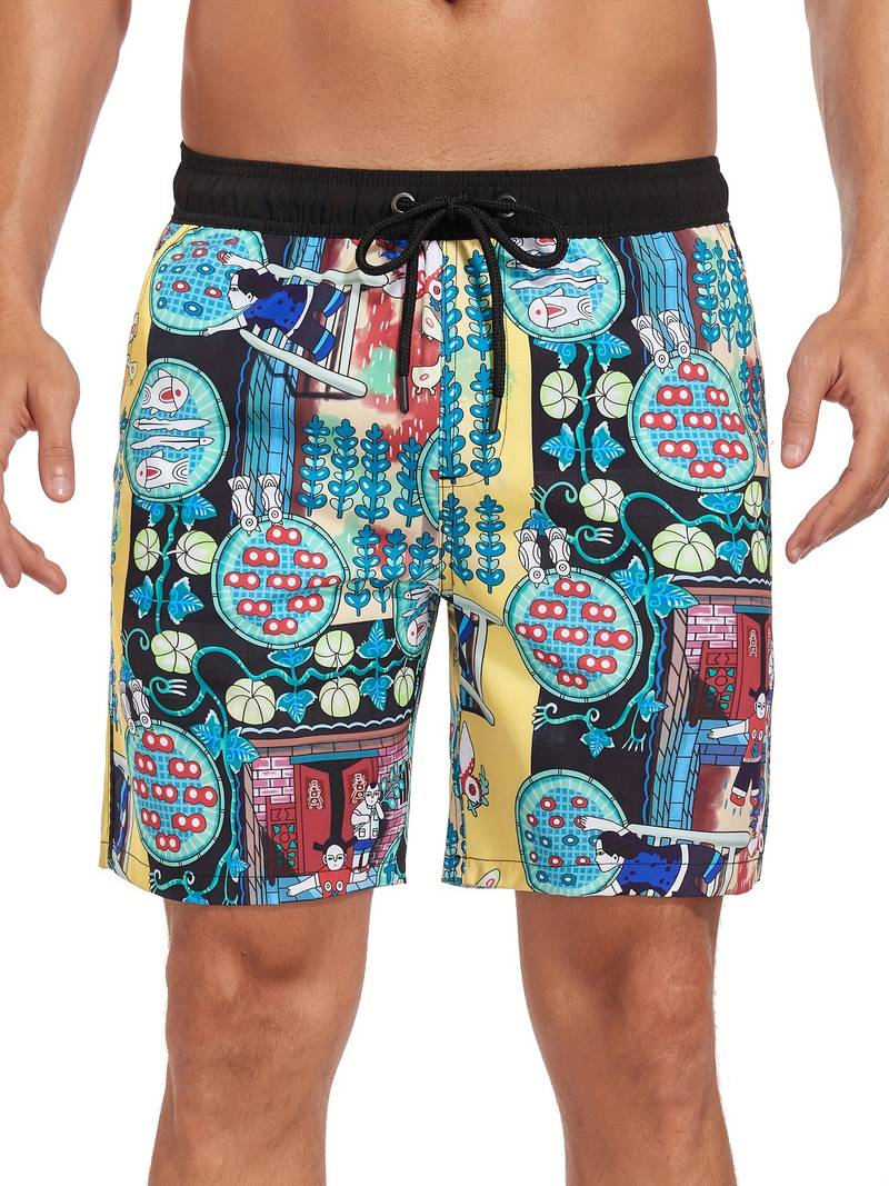 Men's beach shorts quick-dry lightweight summer swim trunks