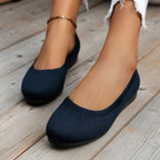 Women breathable knit non-slip sneakers lightweight slip-on casual shoes