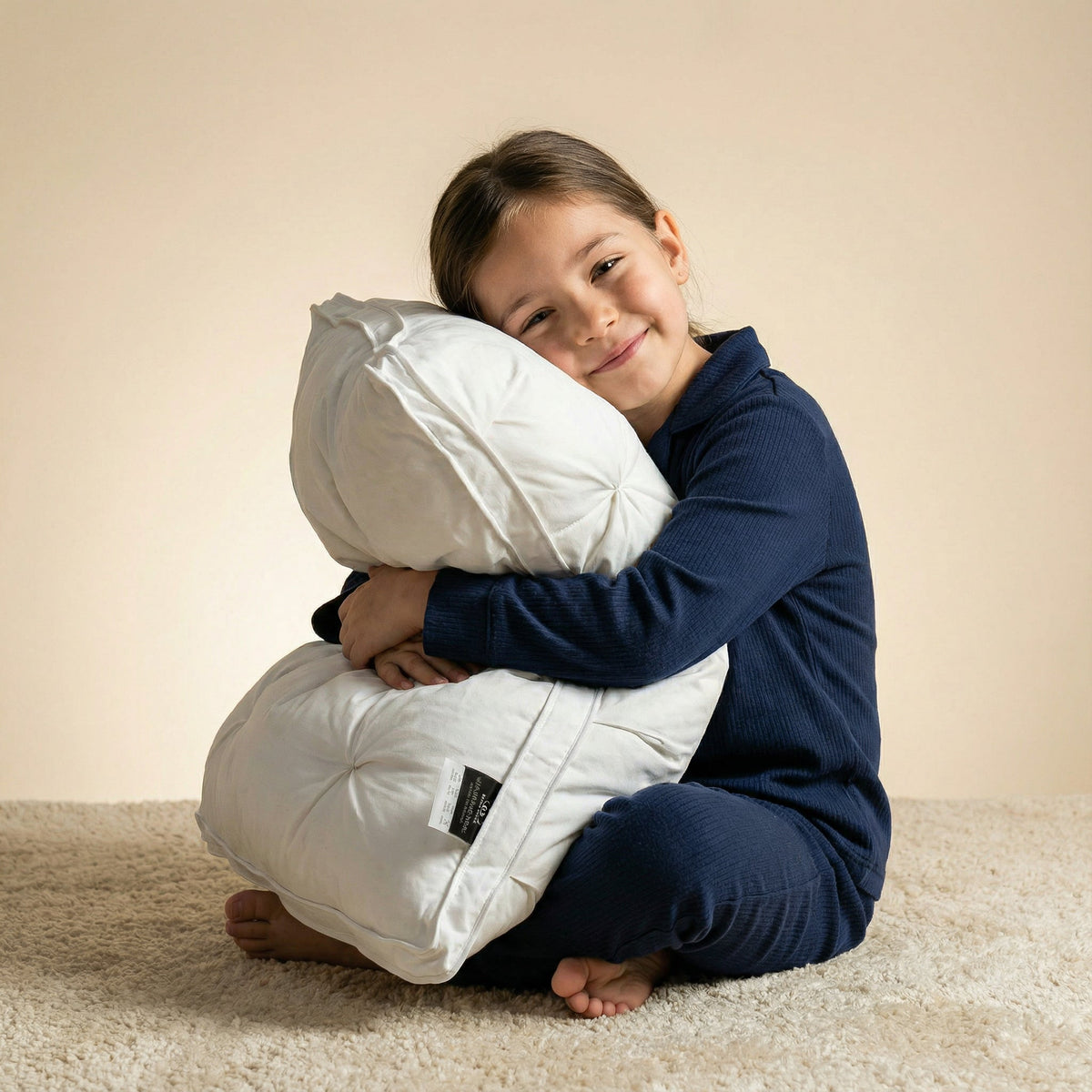Down pillow 100% goose down breathable cotton cover 48x74cm shape-retaining