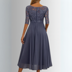 Women lace dress in multiple colors flattering cut stretch fabric