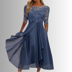 Women lace dress in multiple colors flattering cut stretch fabric