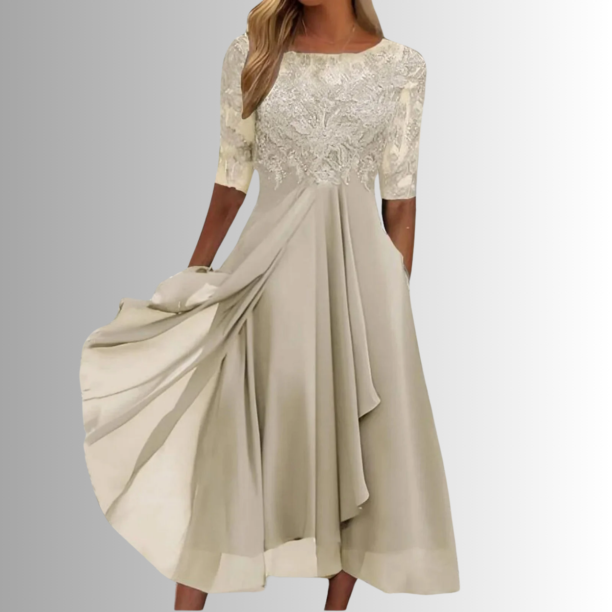 Women lace dress in multiple colors flattering cut stretch fabric