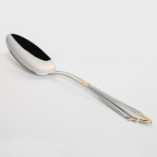 Gold finish stainless steel cutlery set, 24 or 48 piece with engraved pattern