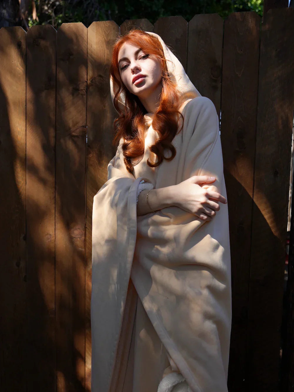 Oversized hoodie blanket for women, silky-soft wearable blanket in multiple colours
