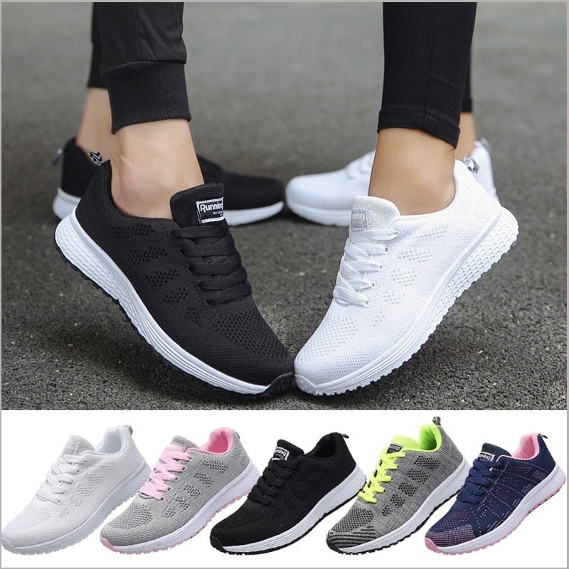 Women's ergonomic sneakers with arch support and breathable upper, wide fit