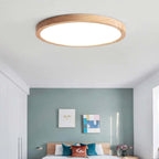 LED ceiling light dimmable tri-color minimalist wood accent, 23cm to 50cm